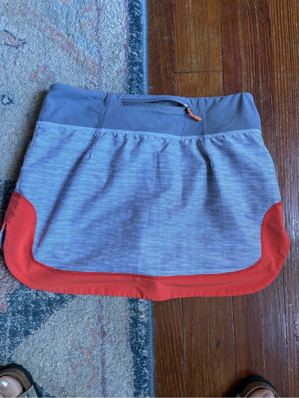 lululemon athletica Gray and Red Striped Athletic Skort - Picture 2 of 3